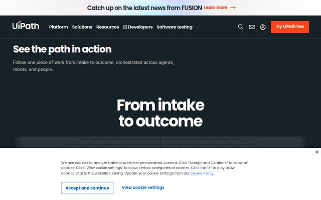 The UiPath Platform™ for Business Orchestration and Automation storefront