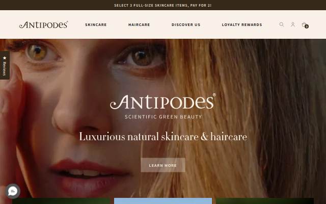 Escaparate de Natural and Luxurious New Zealand Skincare
