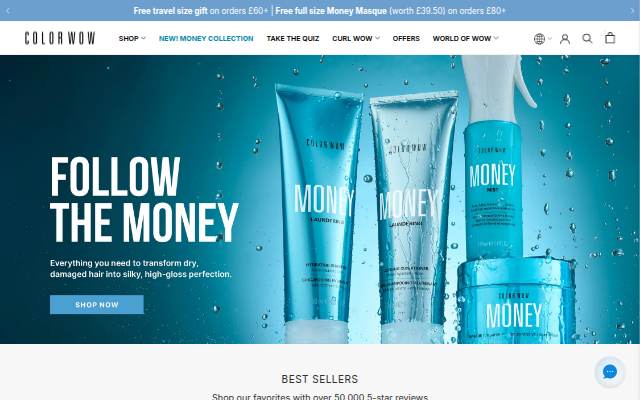 Startseite von Color Wow UK