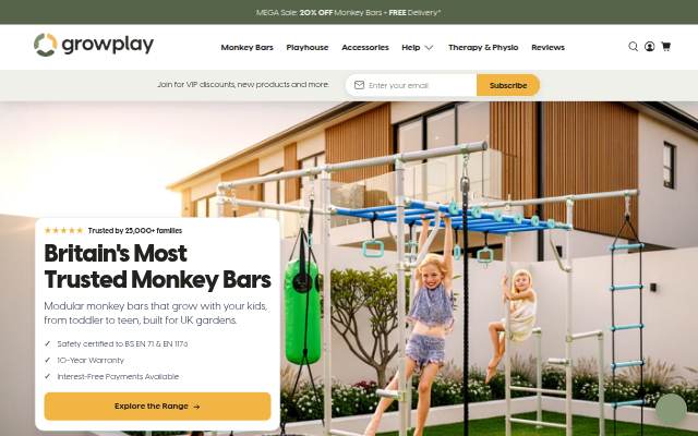 Growplay Monkey Bars UK storefront