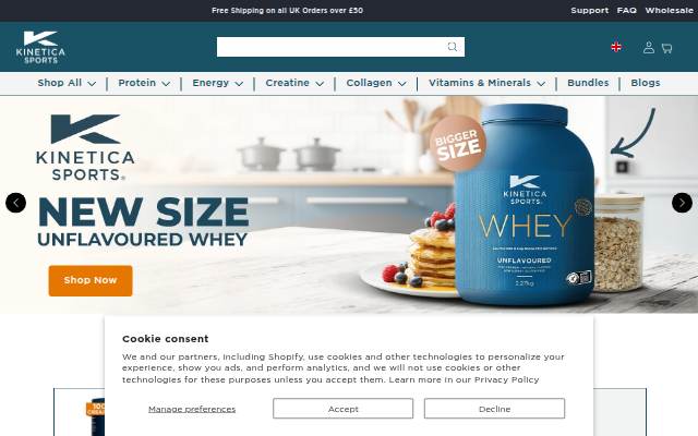 Kinetica Sports UK storefront