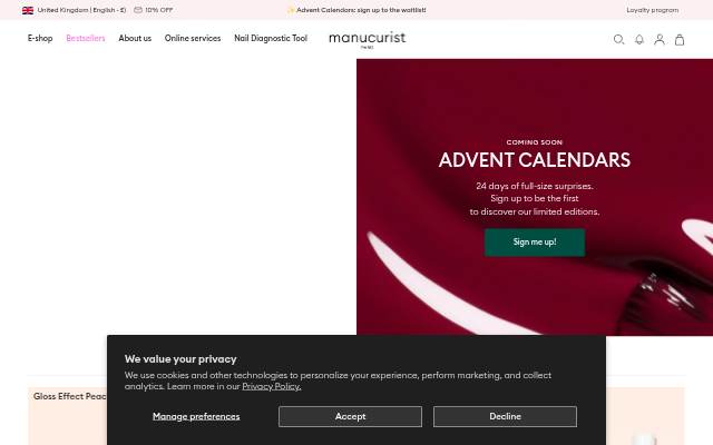 Manucurist UK storefront