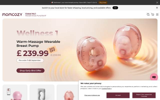 Momcozy UK storefront