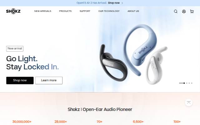 Shokz storefront