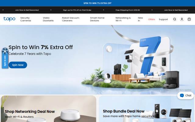 Tapo's Official UK Store storefront