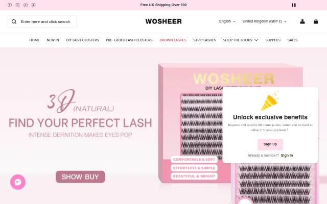 WOSHEER storefront