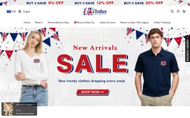 Ukclothes storefront