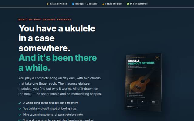 Startseite von Ukulele Without Detours — Music theory that finally makes sense