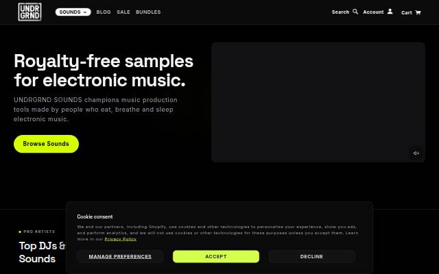 Undrgrnd Sounds storefront