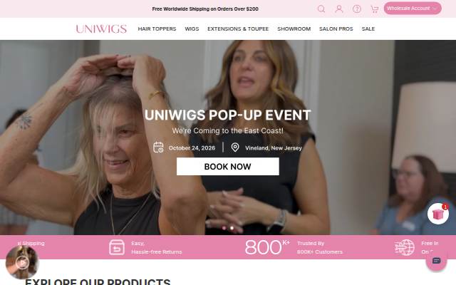 Vitrine de Shop Premium Hair Toppers &amp; Extensions and Wigs