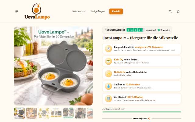 Startseite von UovoLampo™
