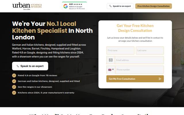 Startseite von We're Your No.1 Local Kitchen Specialist In North London