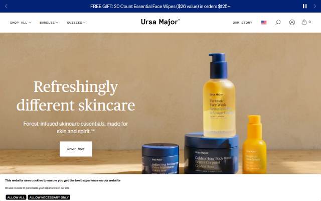 Ursa Major Skincare storefront