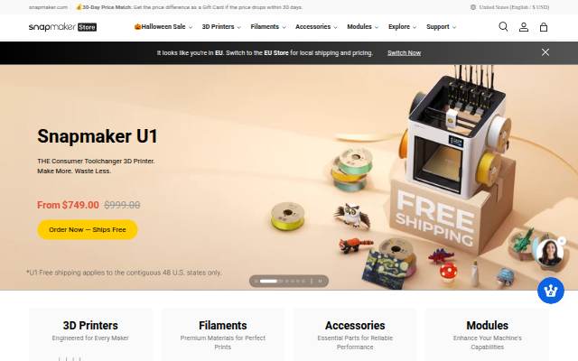 Snapmaker US storefront