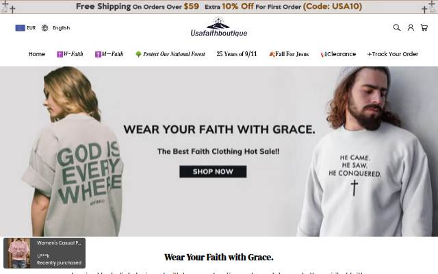 Usafaithboutique storefront