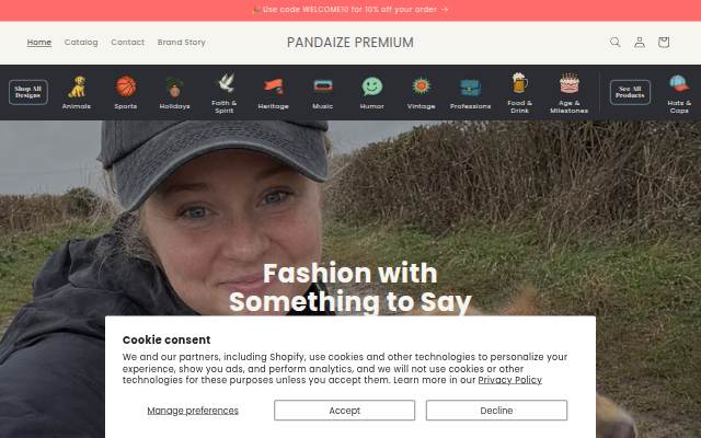 Pandaize Premium storefront