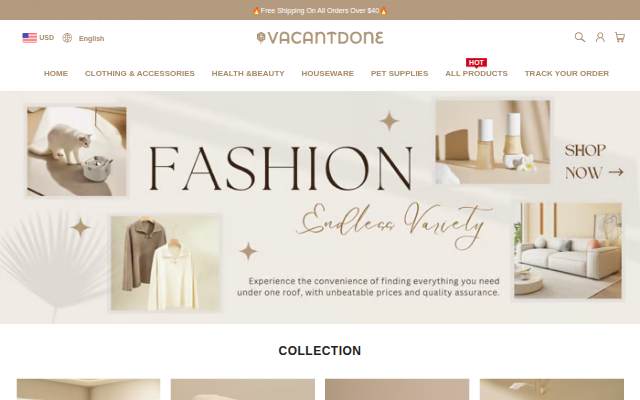 VACANTDONE storefront