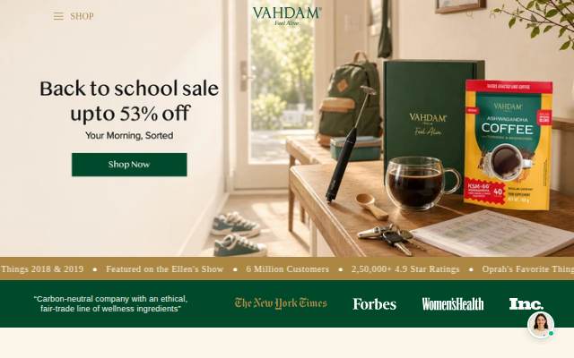 VAHDAM® UK storefront