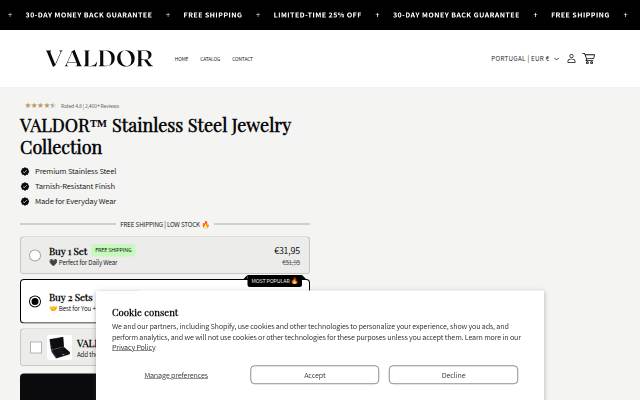 Valdor storefront