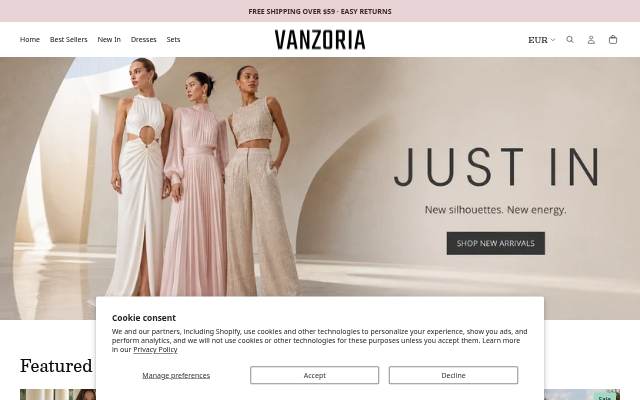 Vanzoria storefront