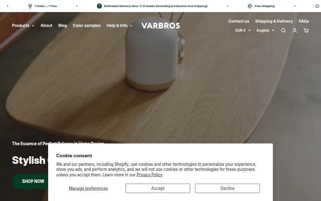 VARBROS storefront