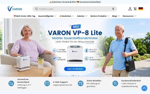 VARON | Sauerstofftherapie storefront