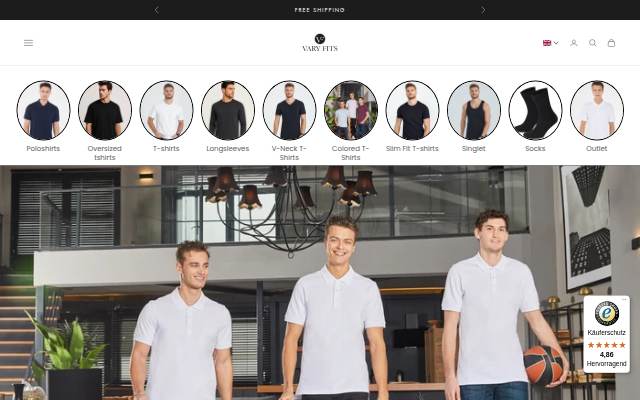 VARY FITS storefront