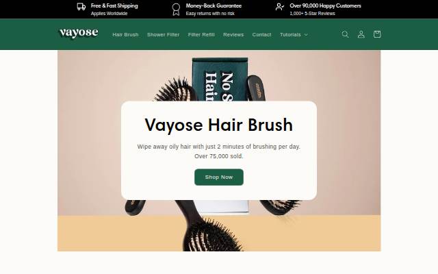 Vayose storefront