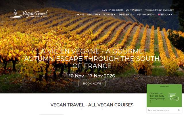Vegan Travel - Vegan Cruises & Tours. storefront
