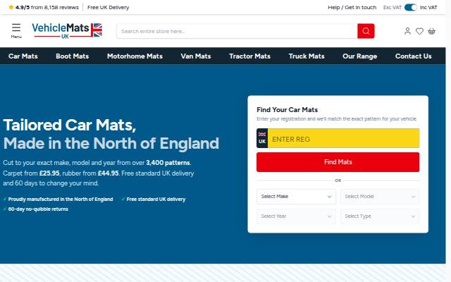 Vehicle Mats UK storefront