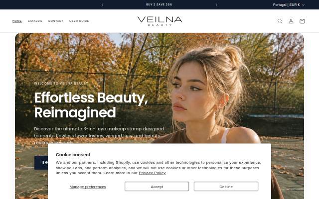 Veilna Beauty storefront
