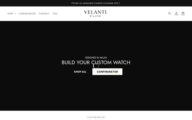 Velanti Milano storefront