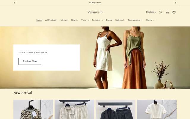 Velanvero storefront