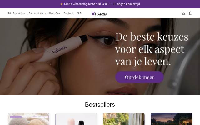 Velanzia storefront