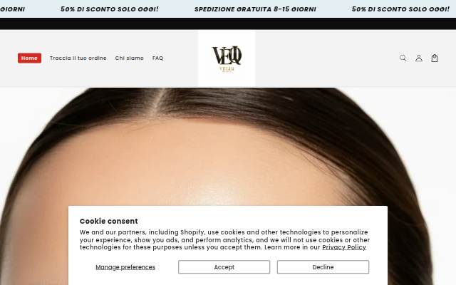 Veliq beauty storefront