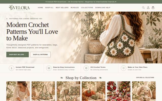 Startseite von Velora Crochet