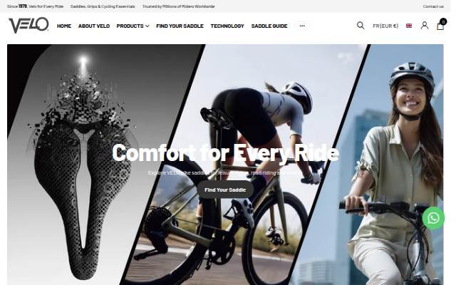 VELO Saddles Europe storefront