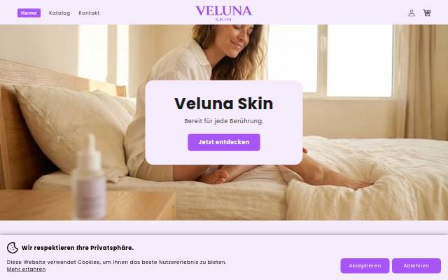 Veluna Skin storefront
