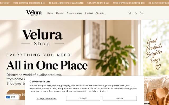 Velura storefront