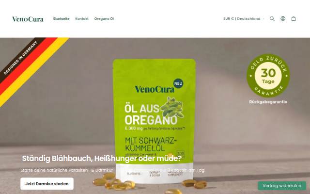 Startseite von VenoCura