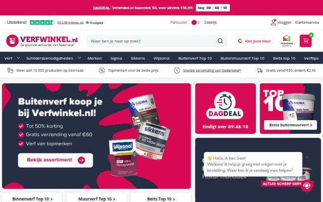 Verfwinkel.nl storefront