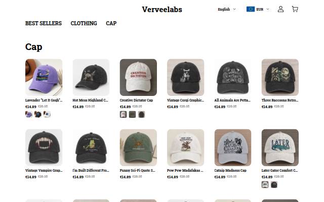 Verveelabs storefront