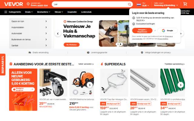 VEVOR NL storefront