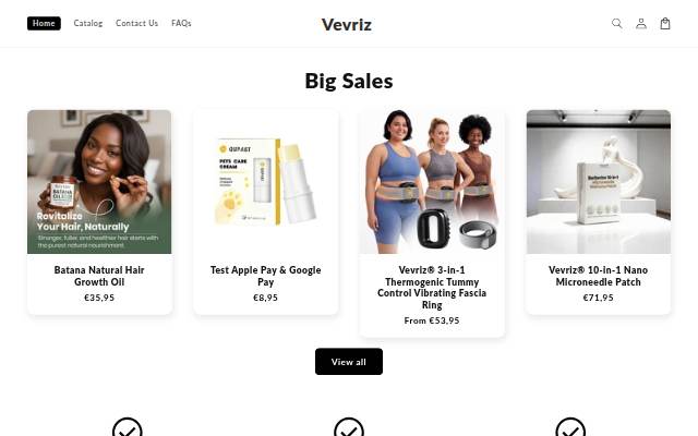 Vevriz storefront