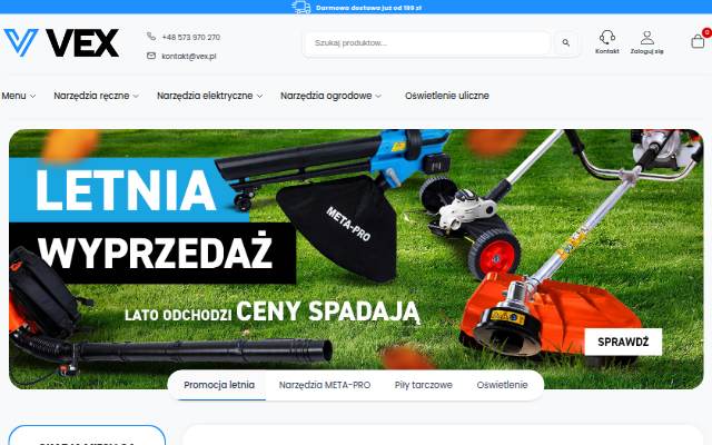 Vitrine de vex.pl – sklep z narzędziami i oświetleniem. Szeroki wybór narzędzi, lamp i akcesoriów.