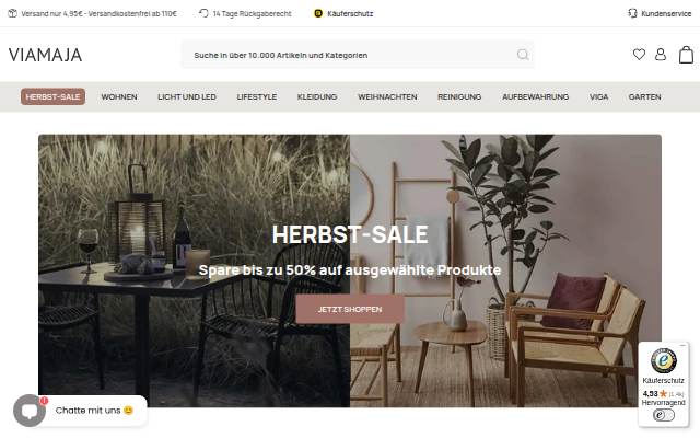 VIAMAJA.DE storefront