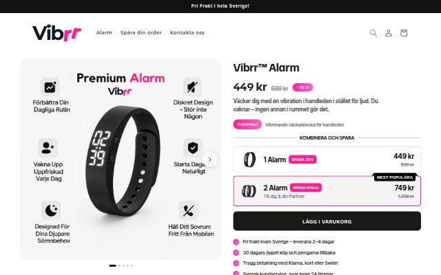 Vitrine de Vibrr
