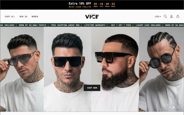 Vice Sunglasses storefront