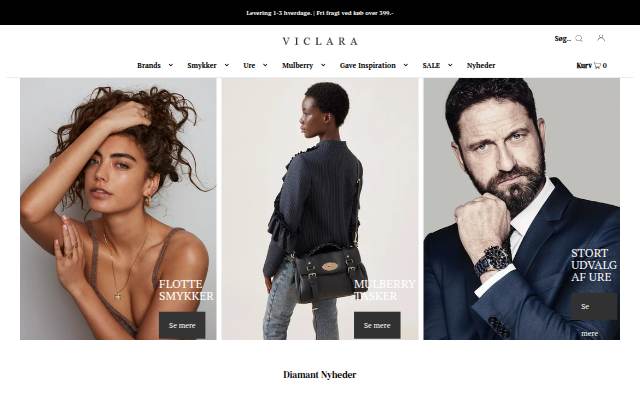 Viclara.dk storefront