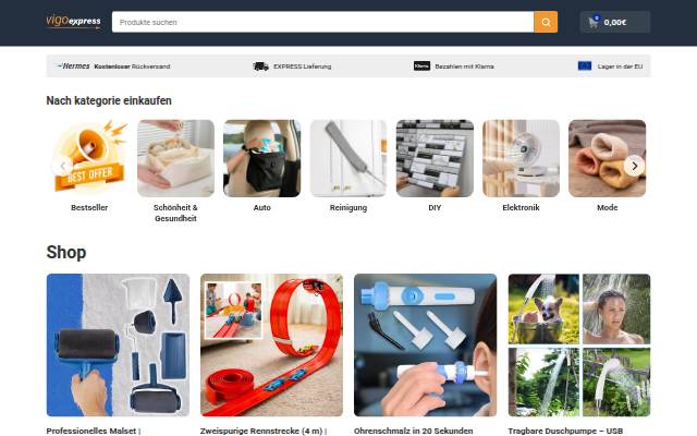 Startseite von Vigoexpress